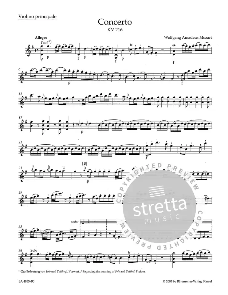 W.A. Mozart: Konzert für Violine und Orcheste, VlOrch (KASt) (3)