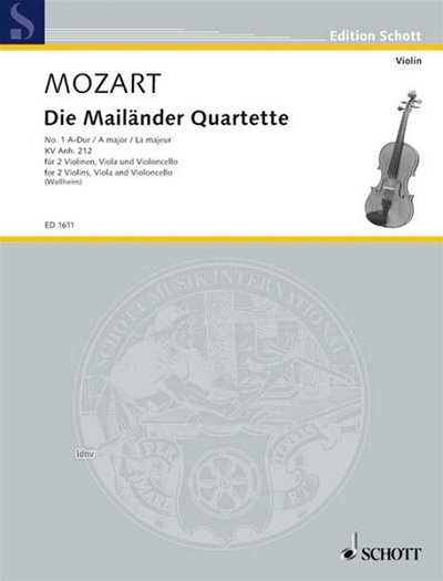 W.A. Mozart: Die Mailänder Quartette KV An, 2VlVaVc (Stsatz)