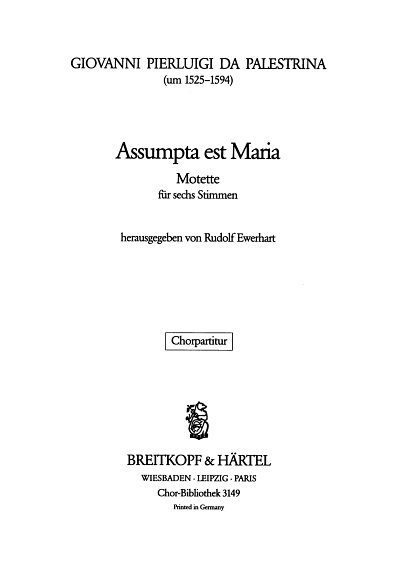 G.P. da Palestrina: Assumpta est Maria , Gch6 (Chpa)