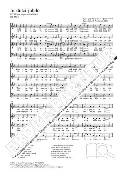 M. Praetorius: In dulci jubilo (Nun singet und seid froh) F-Dur (1609)