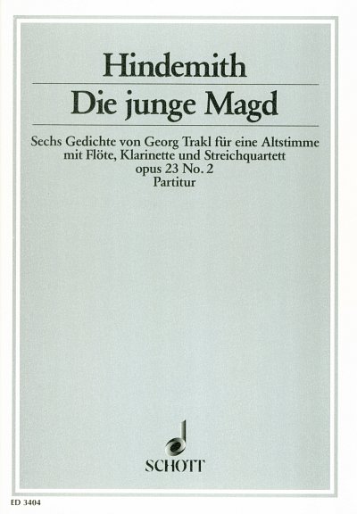 P. Hindemith: Die junge Magd op. 23/2, GesAKamens (Part.)