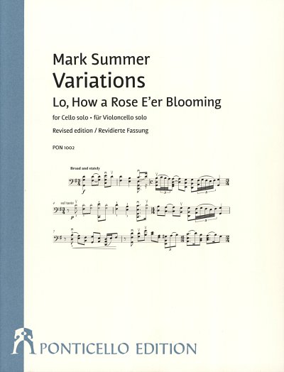M. Summer: Variations lo how a rose e'er blooming, Vc