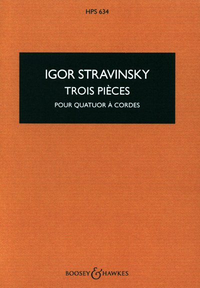 I. Strawinsky: Three Pieces, 2VlVaVc (Stp)