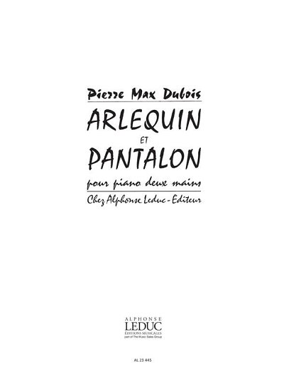 P.-M. Dubois: Arlequin et Pantalon, Klav