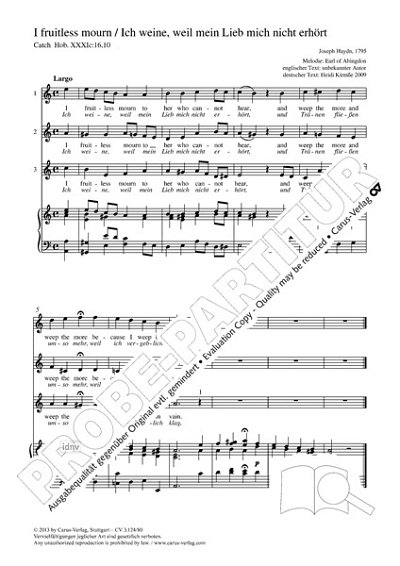 DL: J. Haydn: I fruitless mourn (Ich weine, weil mein Li (Pa