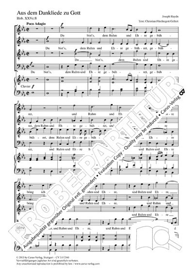 DL: J. Haydn: Aus dem Dankliede zu Gott Es-Dur, GchKlav (Par