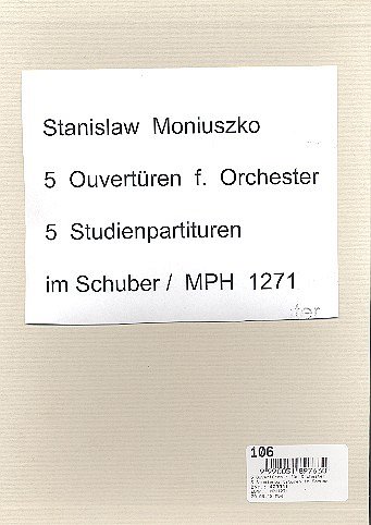 S. Moniuszko: 5 Ouvertüren für Orchester, Sinfo