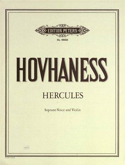 A. Hovhaness: Hercules Op 56/4