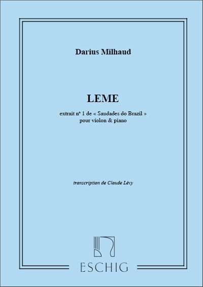 D. Milhaud: Saudades Do Brazil N 1 Leme Viol, VlKlav (Part.)