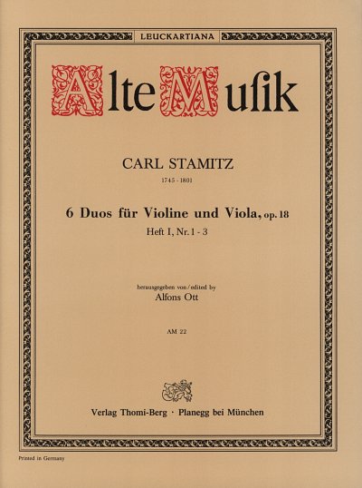 C. Stamitz: 6 Duette 1 Op 18 (Nr 1-3)