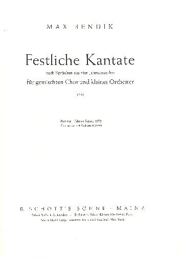 D. de la Motte: Festliche Kantate , Gch4Kamo (Part.)