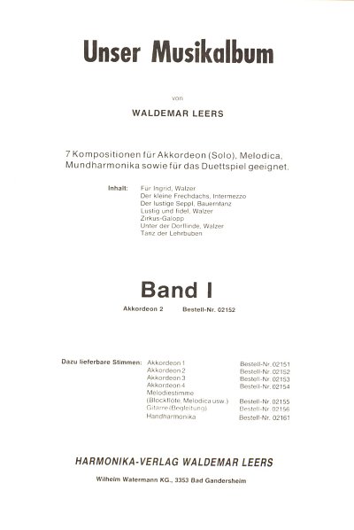 W. Leers: Unser Musikalbum 1