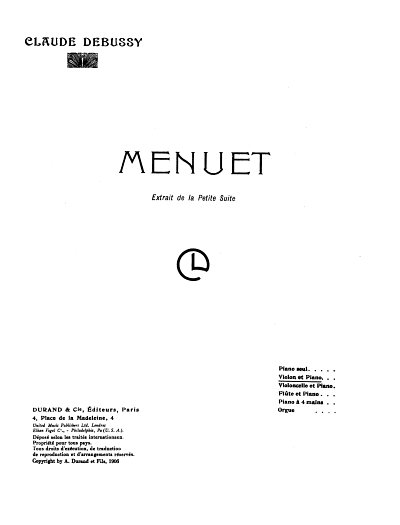 C. Debussy: Menuet Violon / Piano (Petite Su, VlKlav (KA+St)