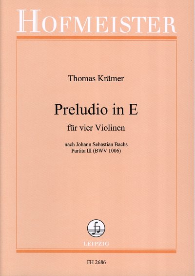 Th. Krämer: Preludio E-Dur für 4 Violinen (Pa+St)