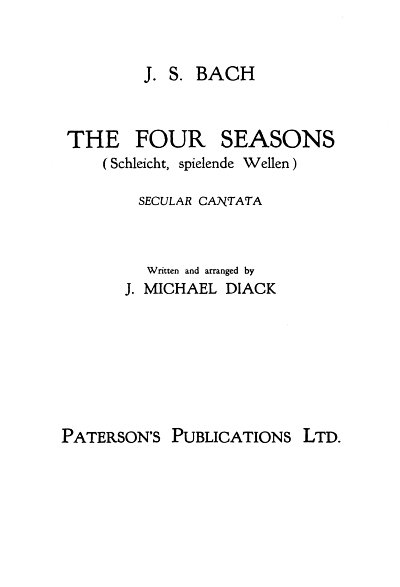 J.S. Bach: Four Seasons, GchKlav (KA)