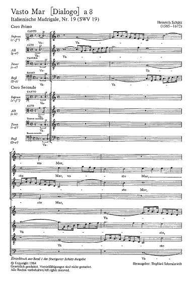 H. Schütz: Vasto mar (Weites Meer) mixolydisch SWV 19 (op. 1, 19) (1611)