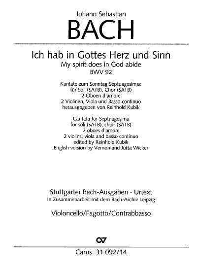 J.S. Bach: Ich hab in Gottes Herz und S, 4GesGchOrcBc (VcKb)