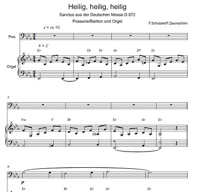 DL: F. Schubert: Heilig, heilig, heilig, PosOrg (Par2St)