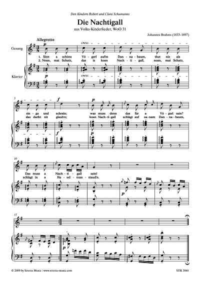 DL: J. Brahms: Die Nachtigall aus Volks-Kinderlieder, WoO 31
