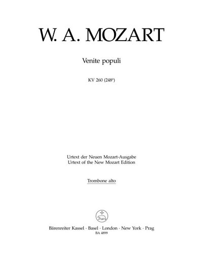 W.A. Mozart: Venite populi KV 260 (248a) (HARM)