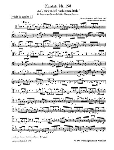 J.S. Bach: Cantata BWV 198 “Lass, Fuerstin, lass noch einen Strahl”