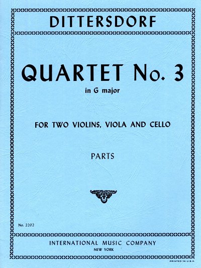 Quartet N 3 G Major (Lyman) 2, 2VlVaVc (Bu)