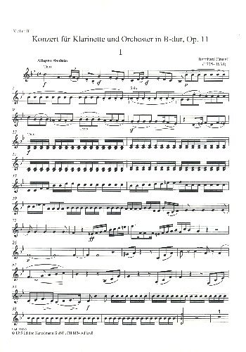 B.H. Crusell: Konzert für Klarinette B-Dur op. 11