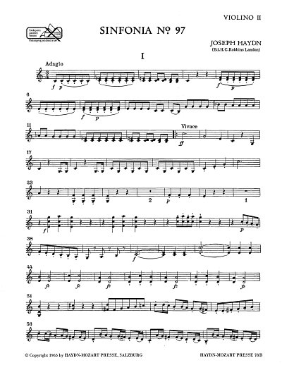 J. Haydn: Sinfonia Nr. 97 C-Dur Hob. I:97, Sinfo (Vl2)
