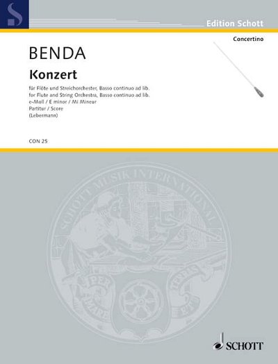 DL: F. Benda: Konzert e-Moll, FlStroBc (Part.)