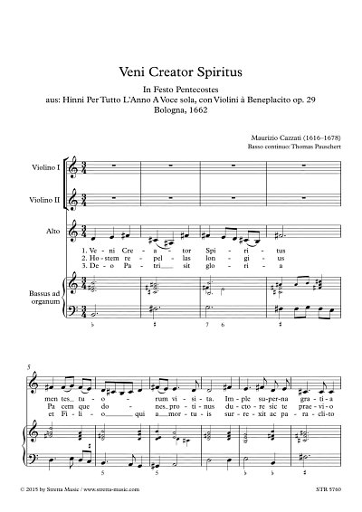 DL: M. Cazzati: Veni Creator Spiritus, Alt, 2 Violinen, B.c.