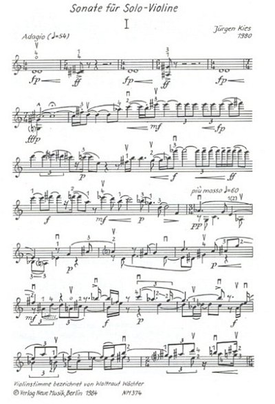 Kies Juergen: Sonate für Solovioline