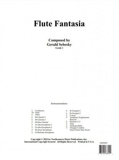 G. Sebesky: Flute Fantasia, Blaso (Part.)