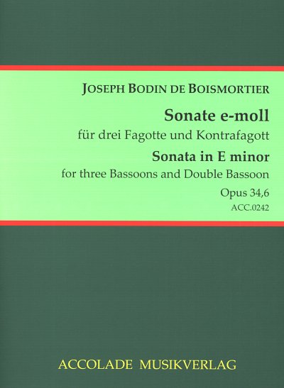J.B. de Boismortier: Sonate e-Moll op. 34/, 3FagKfag (Pa+St)