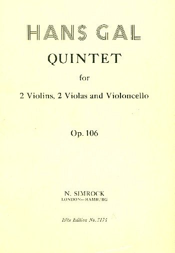 H. Gál: Streichquintett op. 106