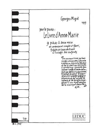 G. Migot: Livre D'Anne-Marie