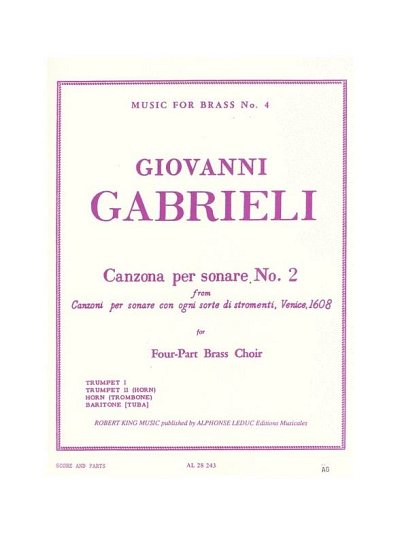 A. Gabrieli: Canzona Per Sonare N02 (Pa+St)