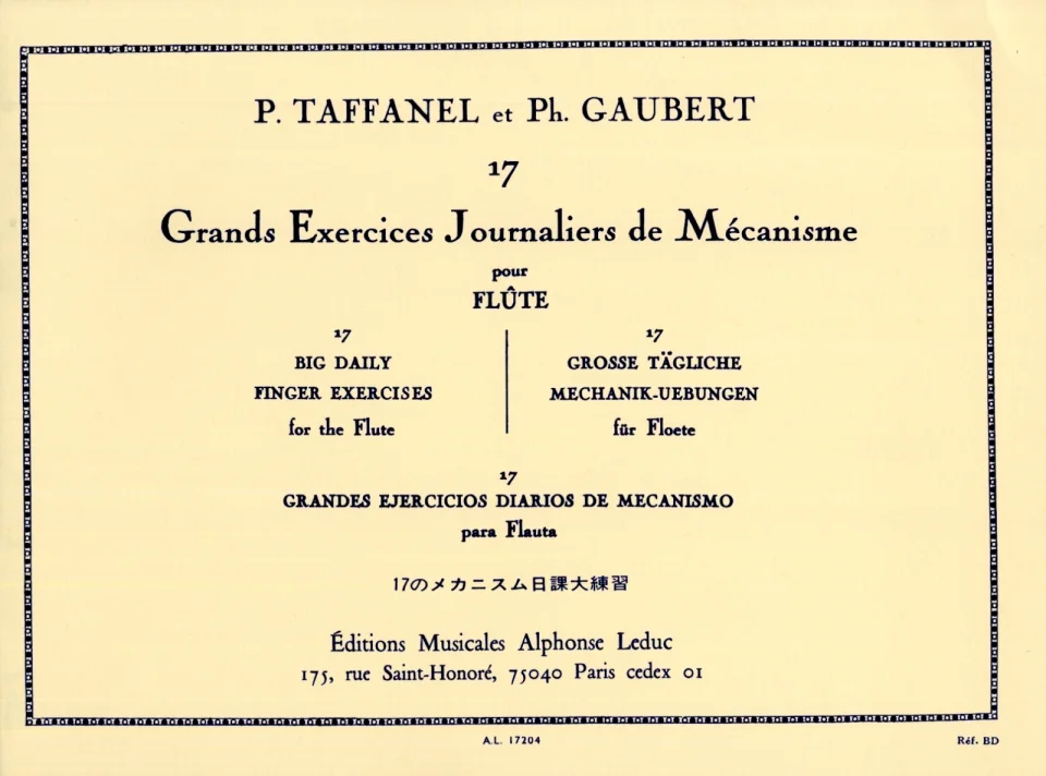 P. Taffanel: 17 Grands Exercices Journaliers de Mecanism, Fl (0)