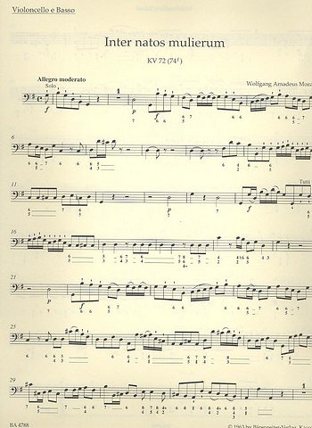 W.A. Mozart: Inter natos mulierum KV 72 (74f)