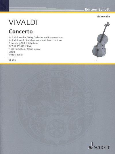 AQ: A. Vivaldi: Concerto g-Moll, 2VcKlav (KlaPa+St) (B-Ware)