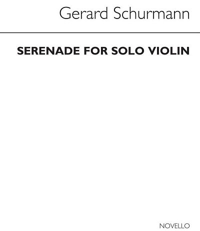 G. Schurmann: Serenade For Solo Violin, Viol