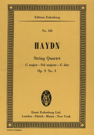 J. Haydn: Streichquartett  G-Dur op. 9/3 Hob. III: 21 (1769)