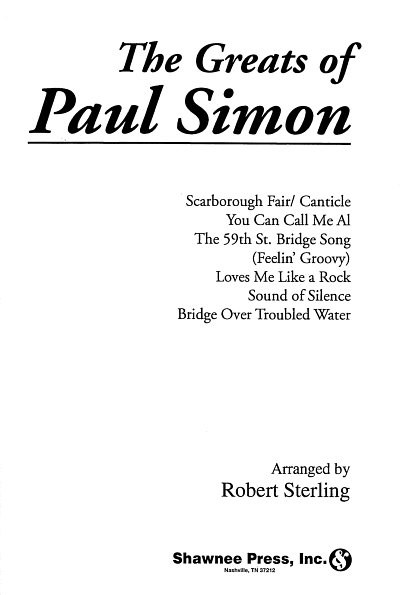 P. Simon: The Greats of Paul Simon, GchKlav (Part.)