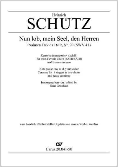 H. Schütz: Nun lob, mein Seel, den Herren B-Dur SWV 41 (1619)
