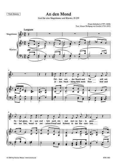 DL: F. Schubert: An den Mond Lied, D 259