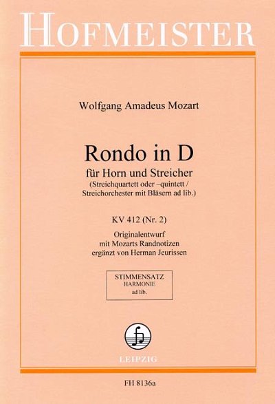 W.A. Mozart: Rondo in D fuer Horn und Streicher, KV 41 (HARM