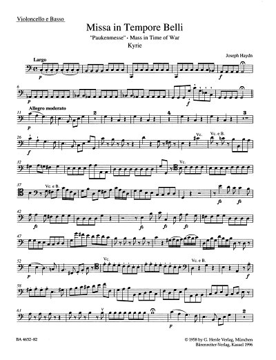 J. Haydn: Missa in Tempore Belli, 4GesGchOrchO (VcKb)