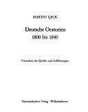 M. Geck: Deutsche Oratorien 1800-1840 (Bu)