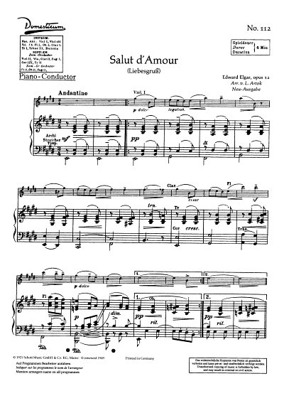 E. Elgar: Salut d'Amour op. 12 , Salono