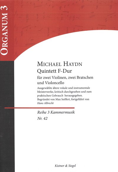 M. Haydn: Quintett F-Dur Dritte Reihe Kammermusik Nr 42