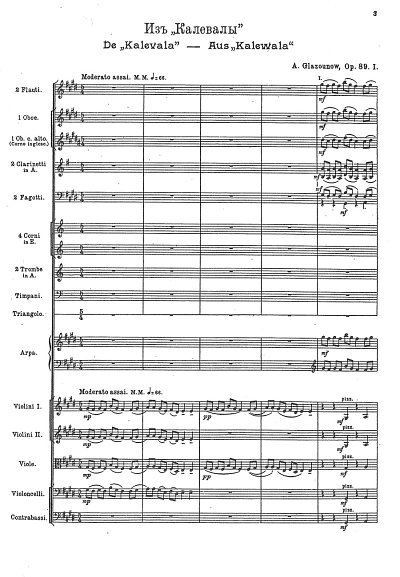 A. Glasunow: Finnische Skizzen op. 89, Sinfo